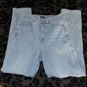 Express Light Blue Straight Leg Jeans